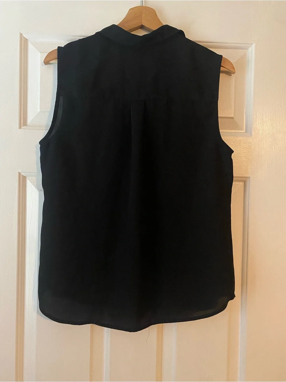 J. Crew Black Sleeveless Button-Down Blouse